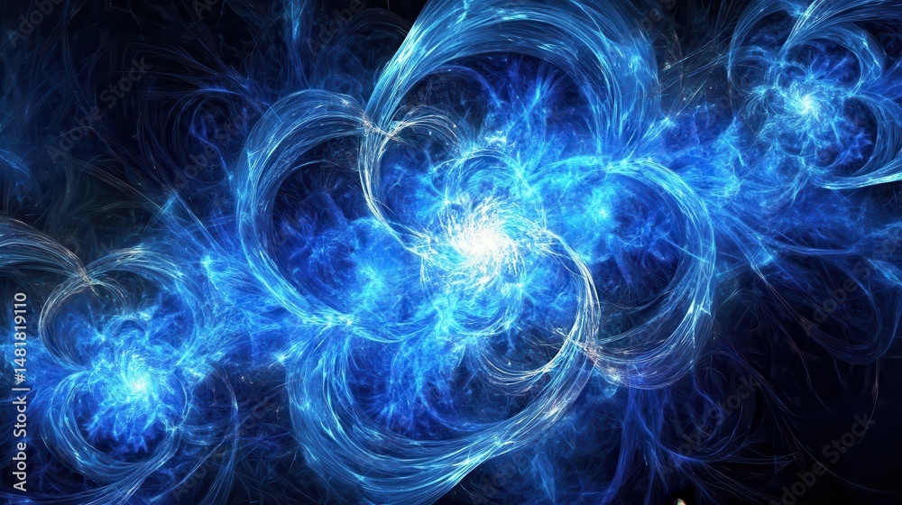 Obraz premium Abstract swirling blue fractal design