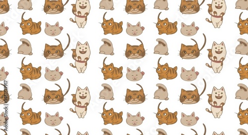 Pixel Art Cat Pattern Backg...