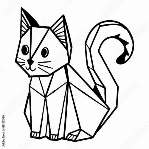 The cutest pets in the world  origami  Minimal  Vector Art
