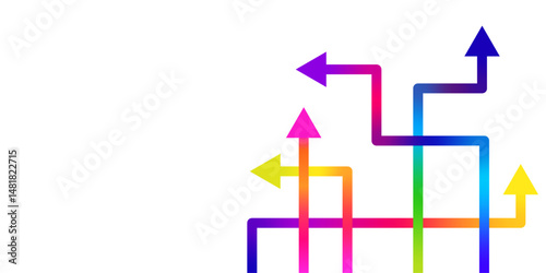 Abstract gradient arrow direction. financial data graph strategy. Technology background