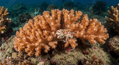 Underwater Photo Coral Crab...