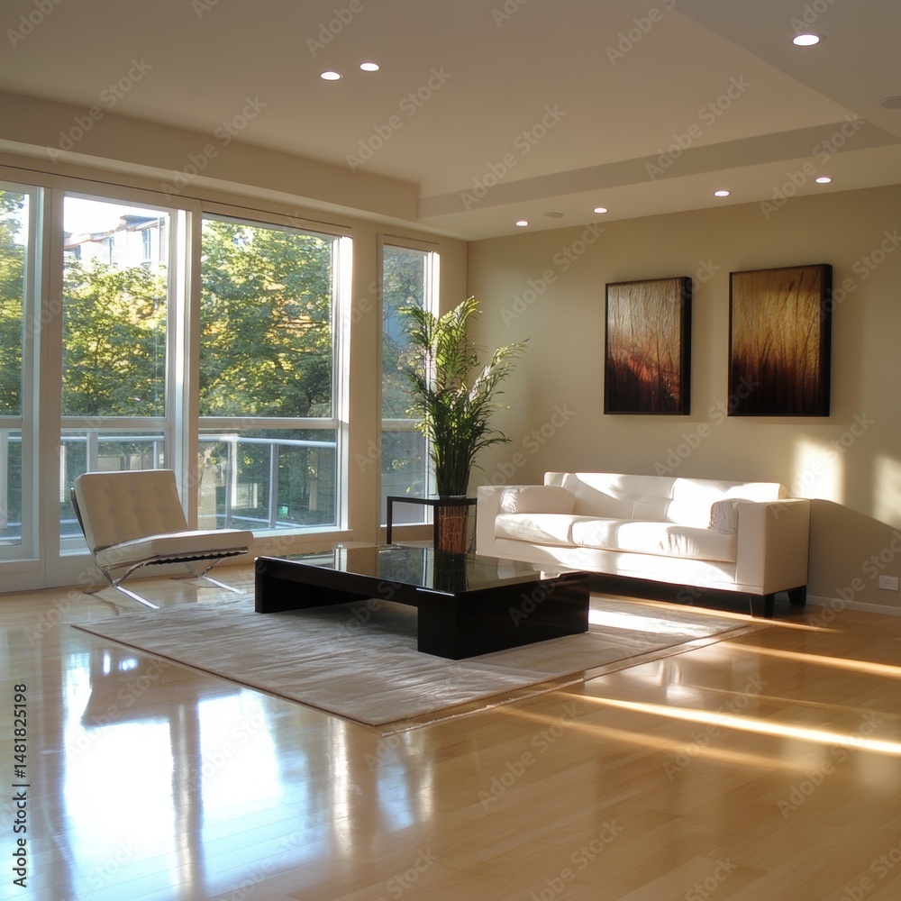 Fototapeta premium Modern Living Room with Natural Light