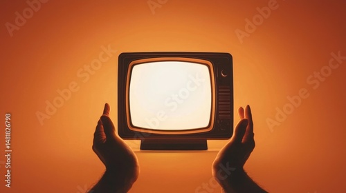 Hands Holding A Tv