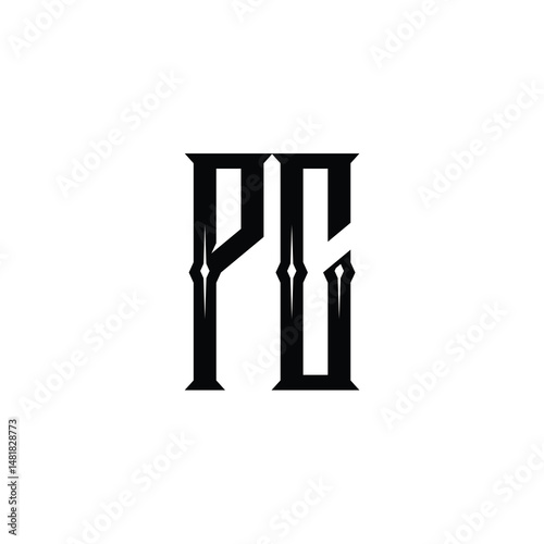 PC monogram logo design letter text name symbol monochrome logotype alphabet character simple logo