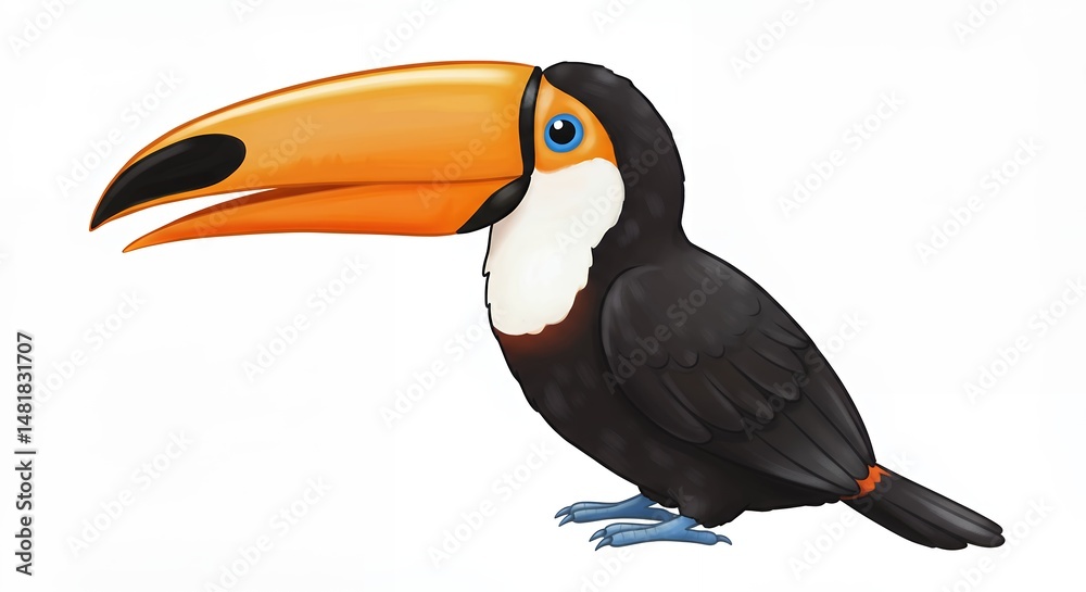 Naklejka premium Colorful toucan illustration