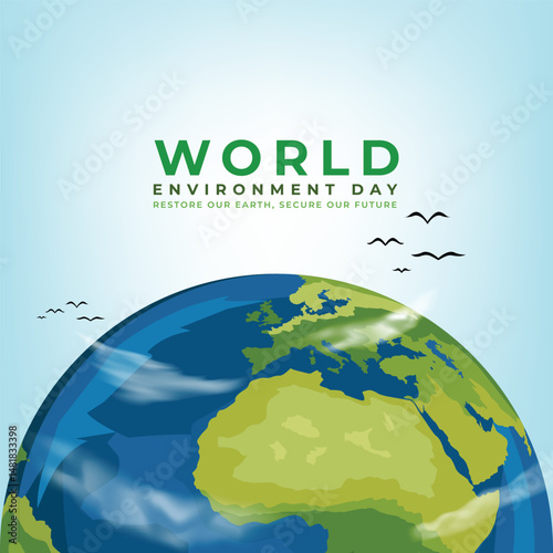 Eco-Friendly Globe Graphic for World Environment Day Celebration