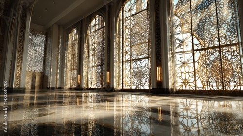 Grand hall with intricate windows
