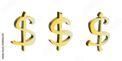 3d dollar currency symbol set Elements for design