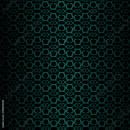 Elegant green pattern, black and white abstract background
