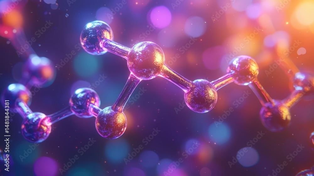 Abstract 3D rendering of a vibrant molecule. Perfect for science, technology, and medical projects. Ideal for website backgrounds, presentations, and more. Abstract 3D rendering of a vibrant molecule. Perfect for science, technology, and medical projects. Ideal for website backgrounds, presentations, and more.