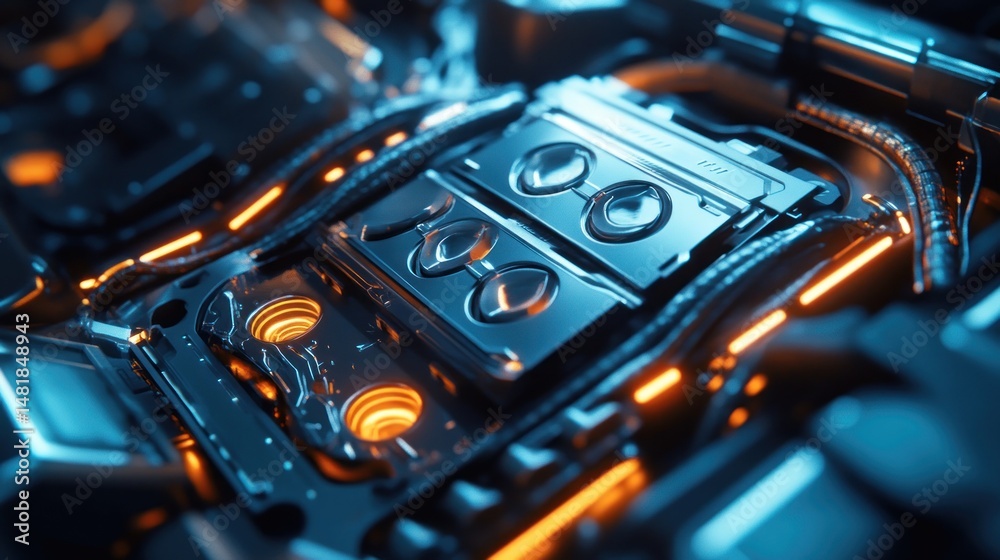Futuristic Engine Close-up Futuristic Engine Close-up