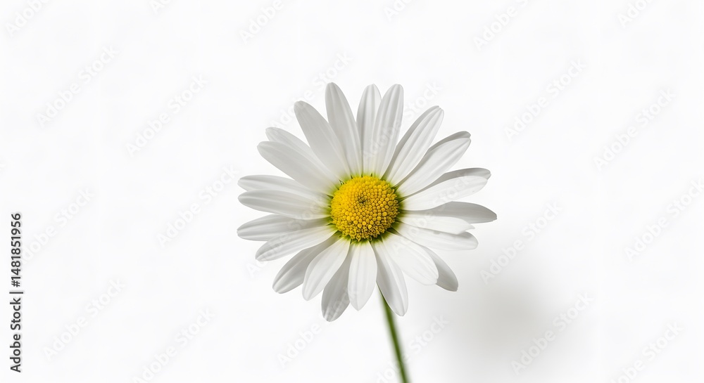 Fototapeta premium Single Daisy Flower Close Up with White Petals and Yellow Center