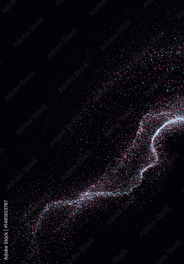Obraz premium Abstract Background Colorful Glitter Dust on Black