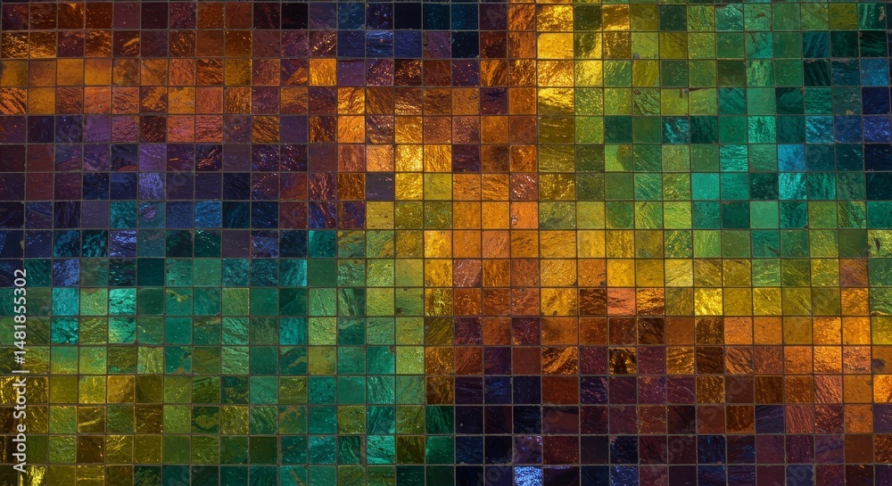 Fototapeta premium Abstract Background Colorful Mosaic Tiles Rainbow Texture