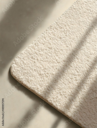 Elegant, plush bath mat mockup featuring sleek neutral tones and subtle textures.
