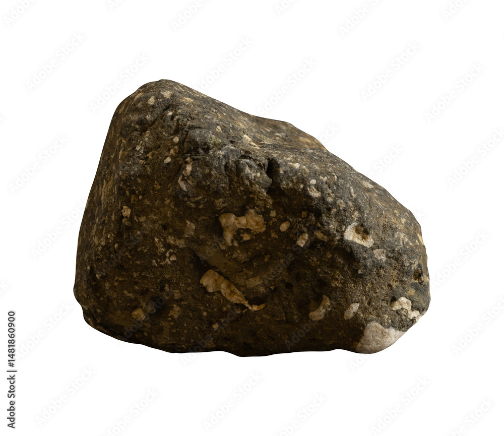 Fototapeta premium boulder mineral stone isolated element