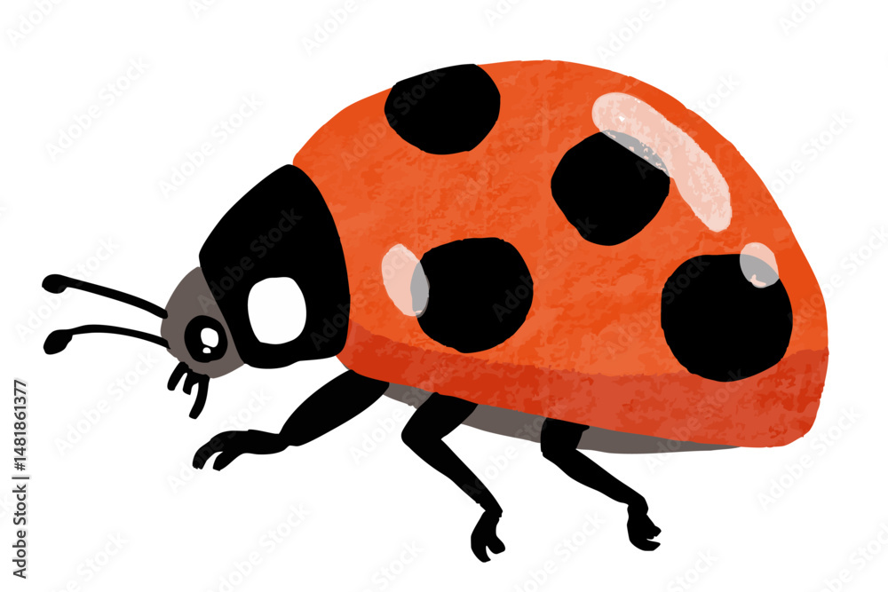 Fototapeta premium シンプルなテントウムシのベクターイラスト