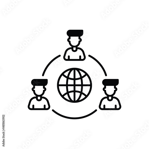 Outsource icon vector stock illustration