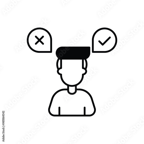 Decision Making icon vector stock illustration