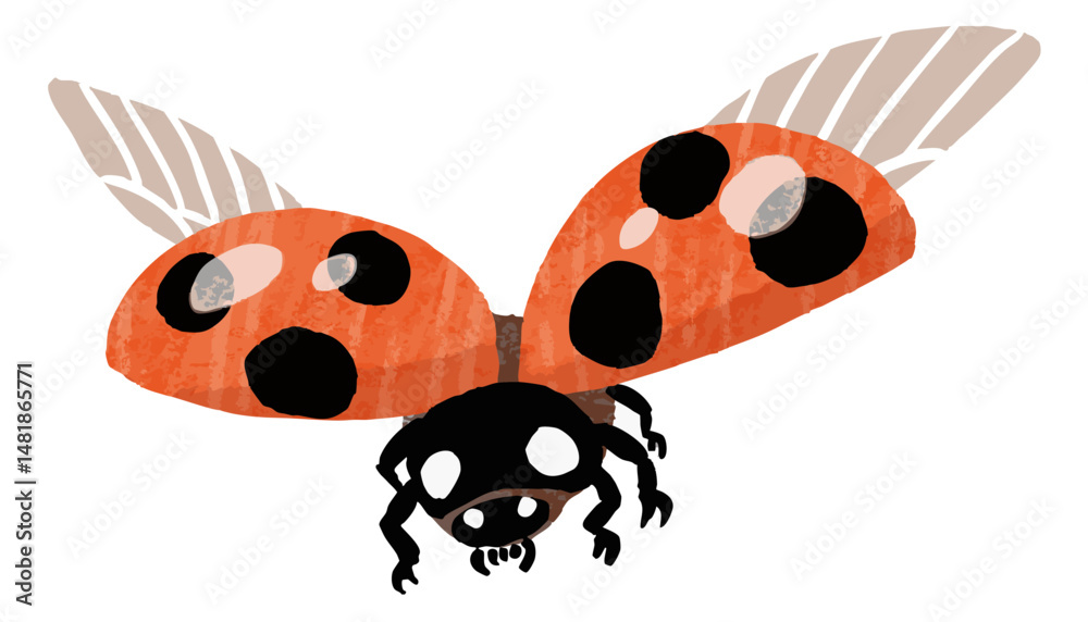Fototapeta premium シンプルなテントウムシのベクターイラスト