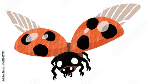 シンプルなテントウムシのベクターイラスト