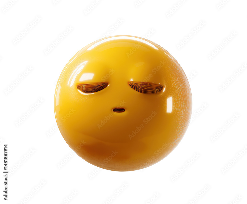 Fototapeta premium Calming yellow smiley for stress relief on a transparent background, cut out