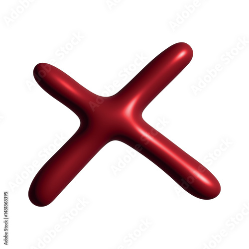 3d cross mark clipart Single element for design