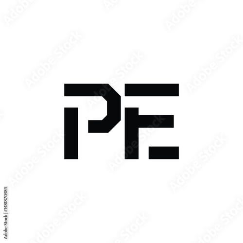 PE monogram logo design letter text name symbol monochrome logotype alphabet character simple logo