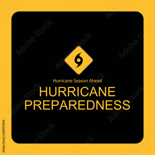 hurricane preparedness sign on white background	