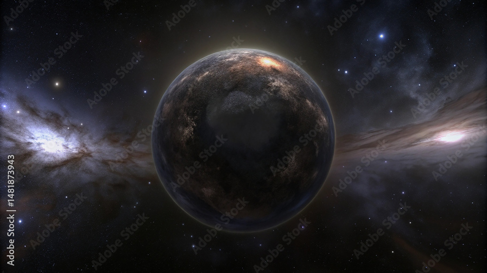 Obraz premium Panoramic 360 degree space projection with equirectangular starry sky background