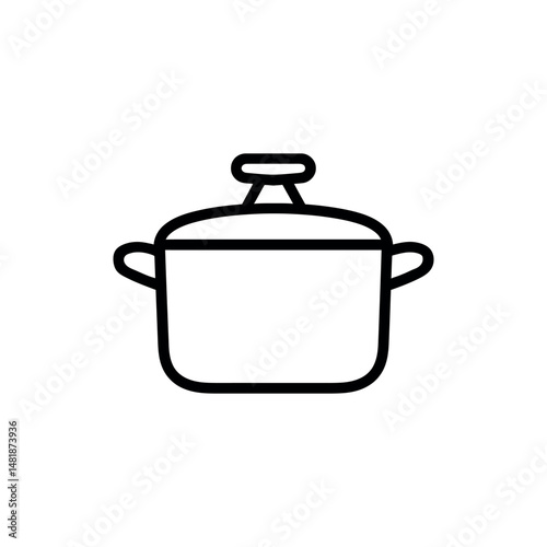 Cooking pot icon on white background