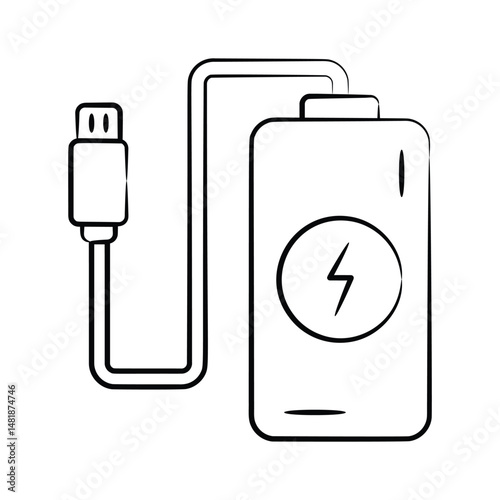 Ready to use hand drawn icon showing battery storage concept