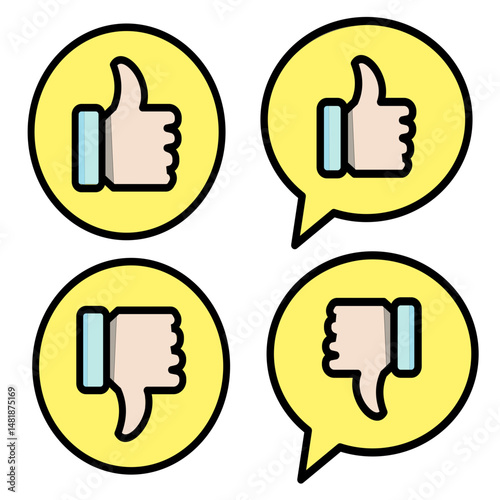 like and unlike flat icon