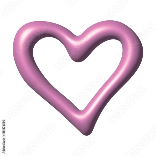 3d heart clipart Single element for design