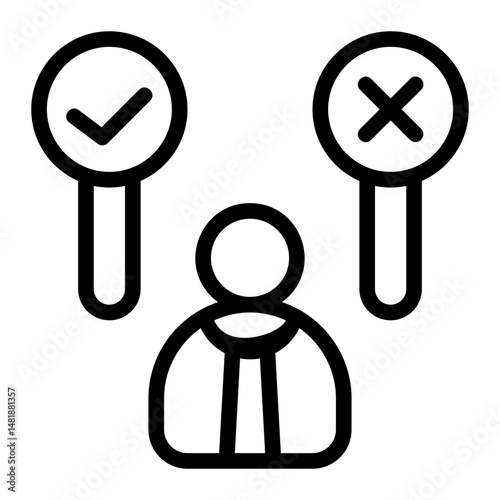 Decision Matrix Line Icon