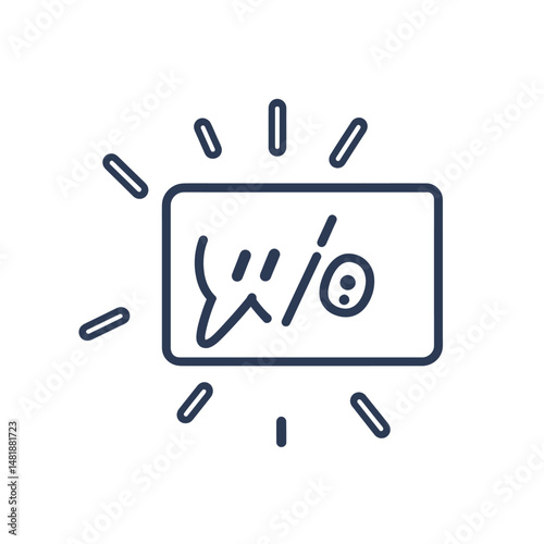 Wi Fi Signal Strength Indicator Icon Line Art Symbol Showing Moderate Network Connectivity with Radiating Lines Concept for Technology and Communication Vector Illustration