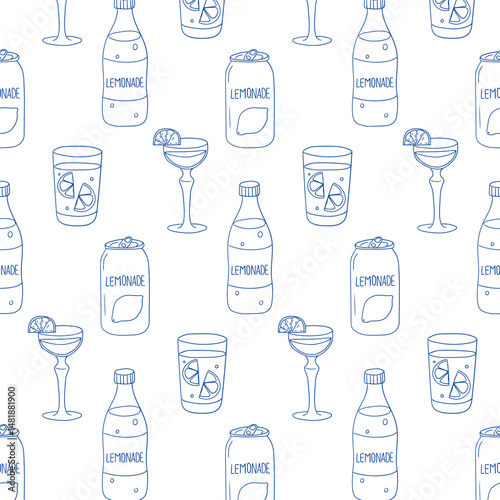 Refreshing lemonade patterns featuring various drink styles and glass designs