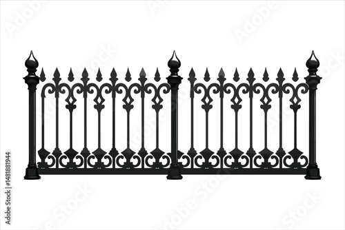 Wrought Iron Fence Seamless Art Deco