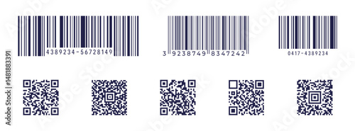 Scan qr code. Scan QR code flat icon with phone. Barcode Icon Set