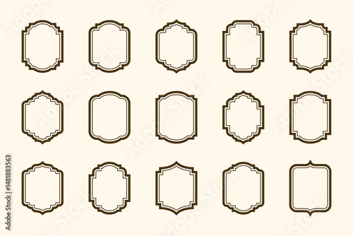 Set of luxury vintage frames, collection of retro labels, badges and banners vector decorative elements