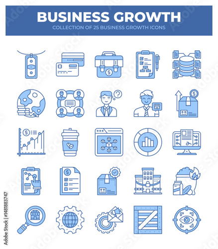 Collection of 25 Business Growth Icons. Boost Your Business Strategy