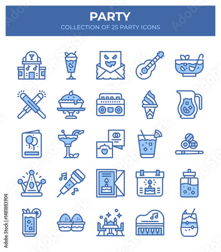 Party Icon Collection. 25 Festive Celebration Icons
