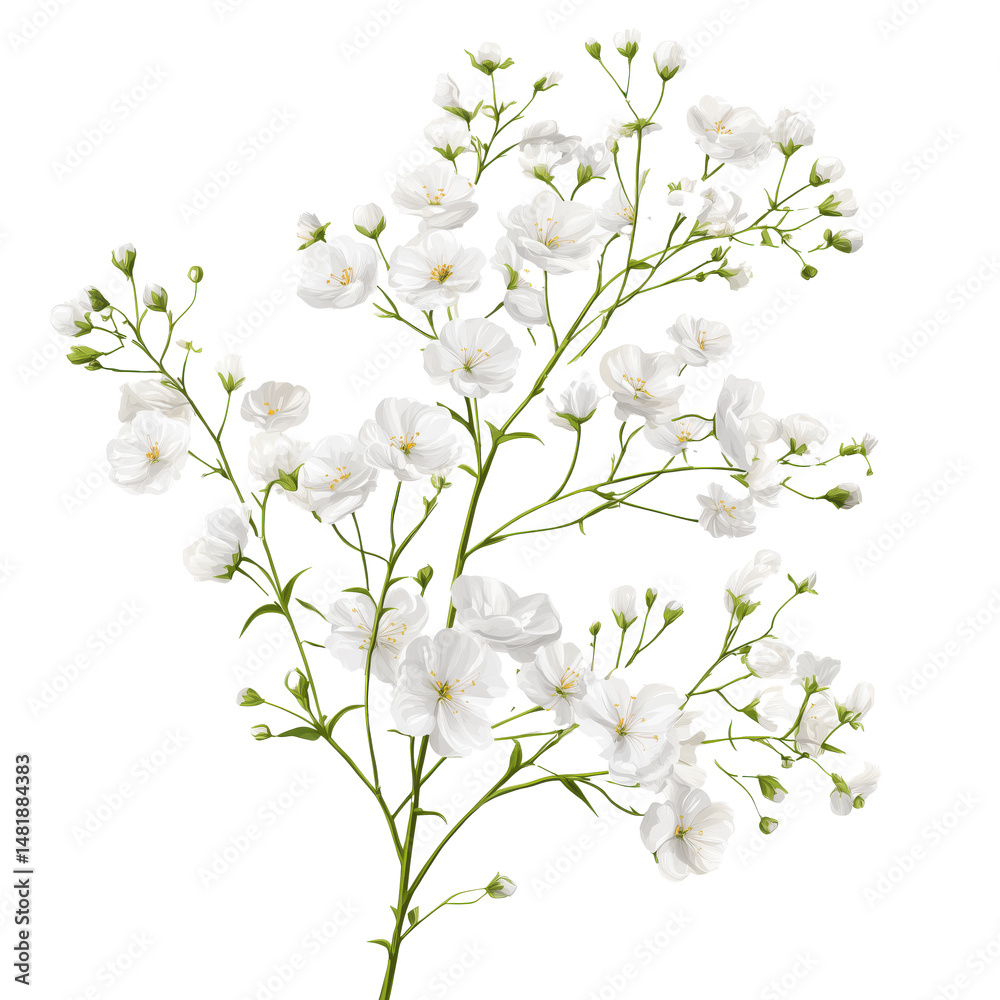 Obraz premium Delicate White Flowers Arrangement , isolated on white background png