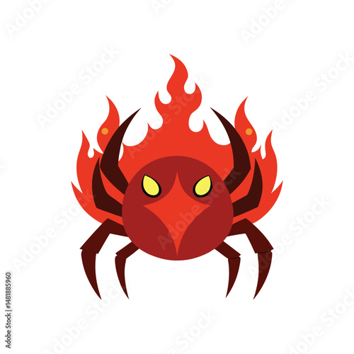 fire elemental crab vector