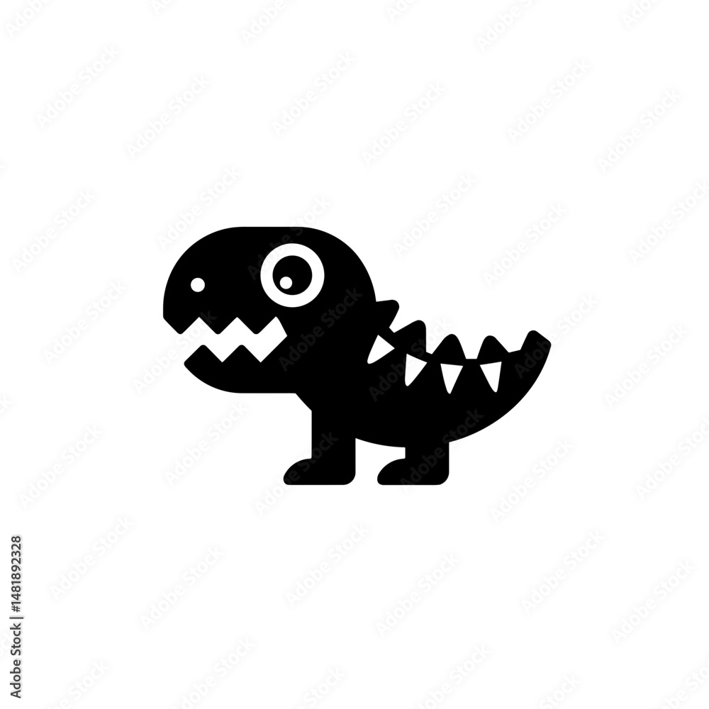 Fototapeta premium Simple Prehistoric Allosaurus Icon dinosaur 