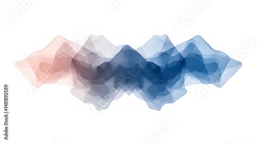 Abstract Pastel Blue Watercolor Stain Expanding From Center photo