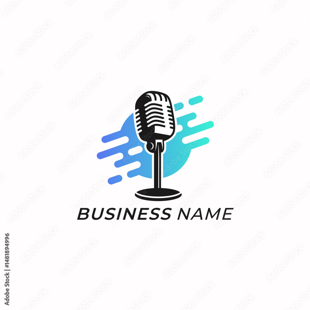 design logo creative podcast and microphone design logo creative podcast and microphone