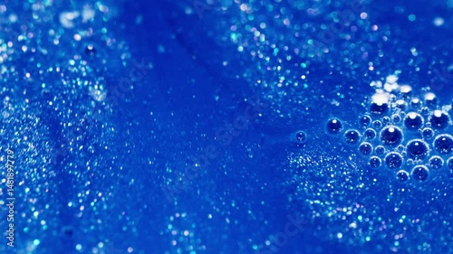 Wallpaper Mural Close up view at bubbles and galactic style blue motion of Abstract and colorful ink, effervescent circles Torontodigital.ca