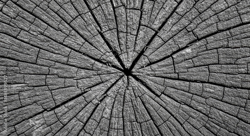 Fototapeta premium Abstract Background of Monochrome Tree Rings Texture