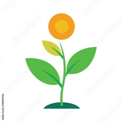 Simple flower icon illustration on white background growth concept vector design